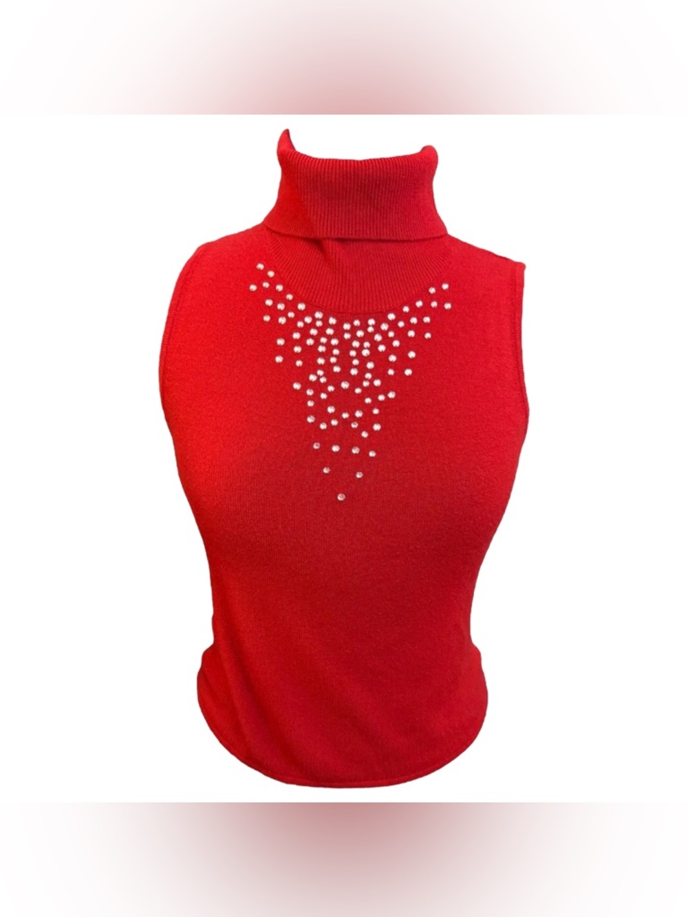 Y2K rhinestone embellished mock neck